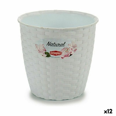 Planter Stefanplast 73450 73450 White Plastic 14 x 13 x 14 cm (12 Units)