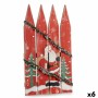 Décoration Suspendue Krist+ HLS210003-1 HLS210003-1 Blanc Rouge Vert Plastique Bois MDF Père Noël 34,7 x 4 x 60 cm Panneau Lumiè