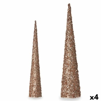 Décorations de Noël Krist+ 193YYX38-MNCA-3 193YYX38-MNCA-3 Bronze Doré Cônes 9,5 x 60 x 9,5 cm Paillettes (4 Unités)