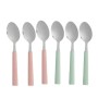 Set de cuillères à dessert Kinvara CN-KT166096-1T CN-KT166096-1T Vert Rose Argenté Acier inoxydable Plastique 15,7 cm 9 x 24 x 3