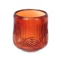 Candleholder Gift Decor GJS1010BMS-R GJS1010BMS-R Orange Tile Crystal 9 x 9,5 x 9 cm Stripes (12 Units)