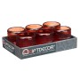 Candleholder Gift Decor GJS1010BMS-R GJS1010BMS-R Orange Tile Crystal 9 x 9,5 x 9 cm Stripes (12 Units)