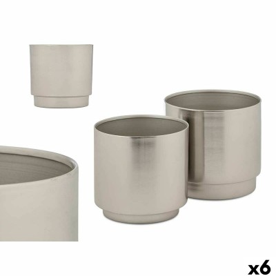 Set of pots Gift Decor 40055-S 40055-S Silver Iron 18 x 16,5 x 18 cm 16 x 15,5 x 16 cm (6 Units)