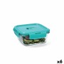 Boîte à lunch hermétique Luminarc Turquesa Turquoise verre 760 ml (6 Unités)