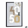 Wall photo frame Gift Decor 668826-BLACK 668826-BLACK Black polystyrene Plastic MDF Wood 50 x 70 cm (6 Units)