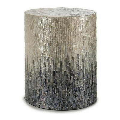 Stool Gift Decor TLC-82545 BIG-S3603675 Grey Mother of pearl Particleboard 40 x 45,5 x 40 cm