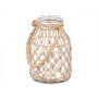 Candleholder Gift Decor 22813BR 22813BR Transparent Natural Glass Rope 17 x 25 cm 17 x 25 x 17 cm Tin (4 Units)