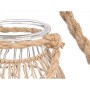 Candleholder Gift Decor 22813BR 22813BR Transparent Natural Glass Rope 17 x 25 cm 17 x 25 x 17 cm Tin (4 Units)