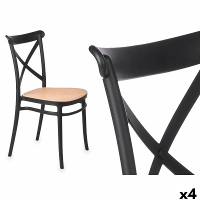 Chaise Gift Decor PC-175 PC-175 Noir Beige 4 Unités