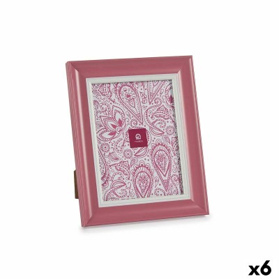 Photo frame Gift Decor 63695 63695 Pink Crystal Plastic (6 Units)