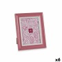 Photo frame Gift Decor 63695 63695 Pink Crystal Plastic (6 Units)