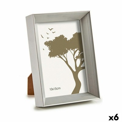 Cadre photo Gift Decor WPC0235MS-1 WPC0235MS-1 Argenté verre Plastique (6 Unités)