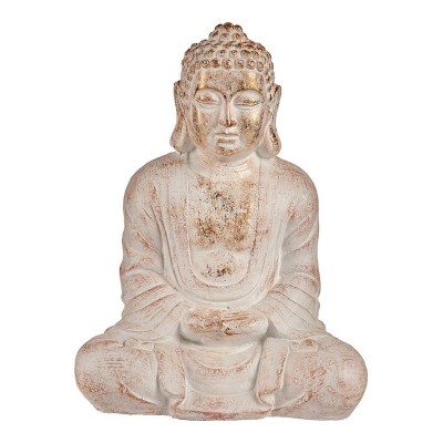 Figure décorative de jardin Ibergarden CC20411 CC20411 Blanc Doré Polyrésine 25 x 57 x 42,5 cm Buda