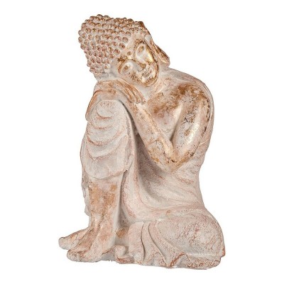 Figure décorative de jardin Ibergarden CC20445 CC20445 Blanc Doré Polyrésine 35,5 x 54,5 x 42 cm Buda