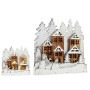 Figurine Décorative Krist+ YF19-107 YF19-107 Blanc Marron ville 44 x 44,7 x 6 cm Noël