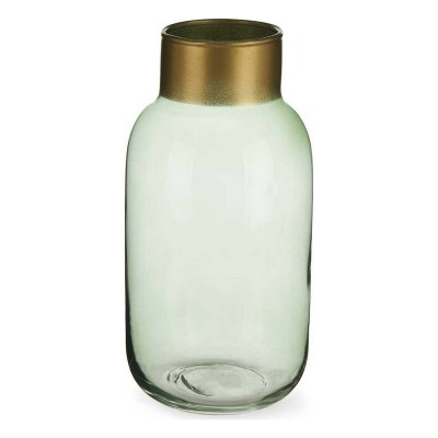 Vase Gift Decor V1224IP-G V1224IP-G Green Golden Glass Smooth 11,5 x 24 x 11,5 cm