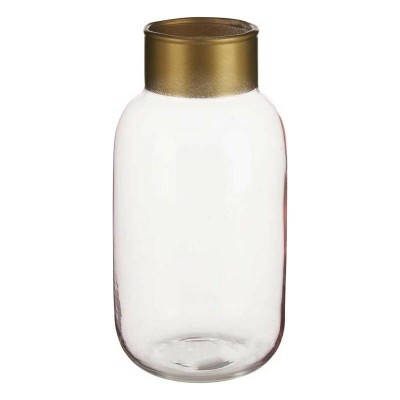 Vase Gift Decor V1224IP-C V1224IP-C Pink Golden Glass Smooth 11,5 x 24 x 11,5 cm