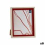 Cadre photo Gift Decor 636907T 636907T Marron Rouge Bois verre Verre polystyrène Plastique (6 Unités)