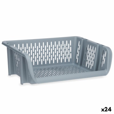 Vegetable basket Kinvara Q-SHELF-2 Q-SHELF-2 Grey polypropylene 30 x 13,5 x 38,7 cm (24 Units)