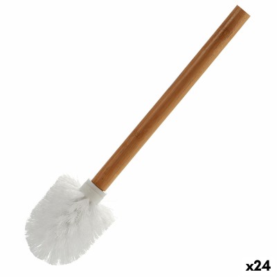 Brosse de salle de wc Berilo 22098 22098 Blanc Marron Bambou 8 x 35,5 x 8 cm (24 Unités)