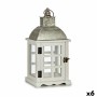 Lantern Gift Decor 19B0807S-A2 19B0807S-A2 White Silver Wood Metal Crystal 14 x 39,3 x 20 cm 20 x 39,3 x 14 cm 20 x 40 x 14 cm (