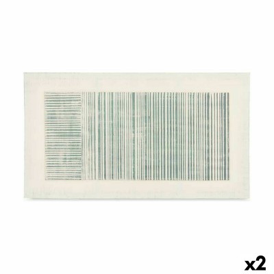Toile Gift Decor 82692 82692 Bleu Blanc Rayures Avec relief 110 x 60 x 2,5 cm (2 Unités)