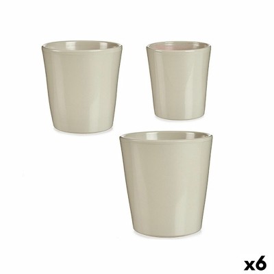 Set de pots Ibergarden LINCE PQ - 7044 LINCE PQ - 7044 Gris Argile 16,5 x 16 x 16,5 cm (6 Unités)