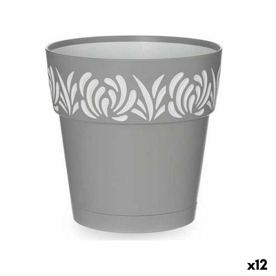 Self-watering flowerpot Stefanplast 88301 Gaia White Grey Plastic 15 x 15 x 15 cm (12 Units)