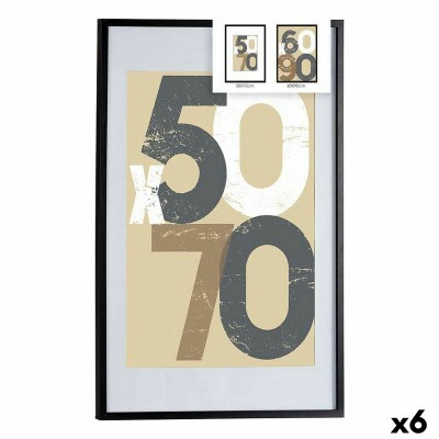 Cadre photo Gift Decor 668826-BLACK 668826-BLACK Noir polystyrène Plastique Bois MDF 60 x 90 cm (6 Unités)