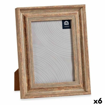 Cadre photo Gift Decor 636588G 636588G Marron Cuivre Bois verre Verre polystyrène Plastique (6 Unités)