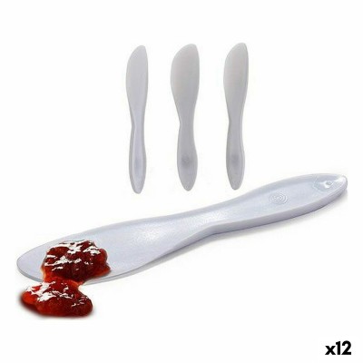 Ensemble de Couteaux Kinvara 23045 23045 Blanc Plastique 18 x 10 x 1 cm 18 x 3,5 x 1 cm 3 Pièces (12 Unités)