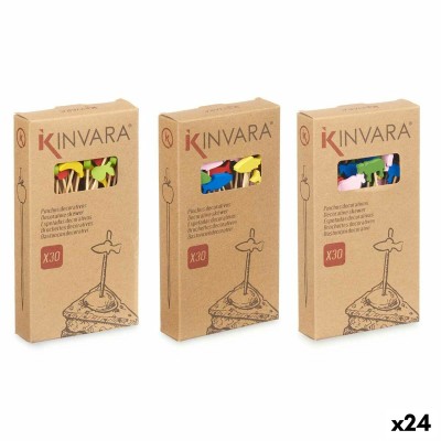 Barbecue Skewer Set Kinvara 47527 47527 Bamboo Skewer Decorated (24 Units)