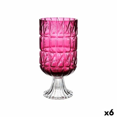 Vase Gift Decor G30101326S-5 G30101326S-5 Pink Dark pink Crystal Engraving 13 x 26,5 x 13 cm (6 Units)