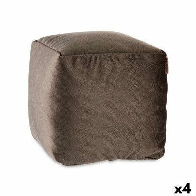 Pouf Gift Decor QUADRADO-CINZA QUADRADO-CINZA Gris polystyrène Velours (4 Unités)