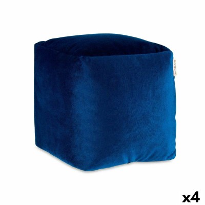Pouf Gift Decor QUADRADO-AZUL QUADRADO-AZUL Bleu polystyrène Velours (4 Unités)