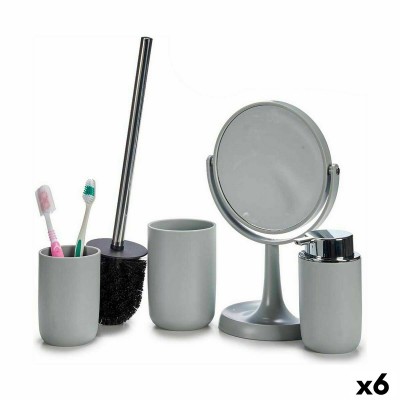 Ensemble de Bain Berilo CN-B6369-G CN-B6369-G Gris polypropylène 16,5 x 29,5 x 17 cm 4 Pièces (6 Unités)