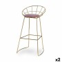 Stool Gift Decor 026SILLA BAR B 026SILLA BAR B Pink Golden Polyester Iron 51 x 94 x 52 cm (2 Units)