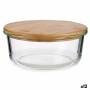 Round Lunch Box with Lid Vivalto LHB-HR-950F LHB-HR-950F Transparent Bamboo Borosilicate Glass (12 Units)
