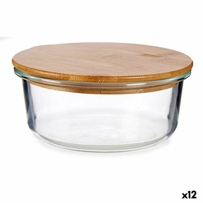 Round Lunch Box with Lid Vivalto LHB-HR-620F LHB-HR-620F Transparent Bamboo Borosilicate Glass (12 Units)