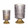 LED Lantern Gift Decor L1118BMMS-S L1118BMMS-S Grey Golden Glass 10,7 x 18 x 10,7 cm (6 Units)