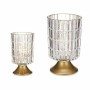 LED Lantern Gift Decor L1118BMMS-T L1118BMMS-T Transparent Golden Glass 10,7 x 18 x 10,7 cm (6 Units)