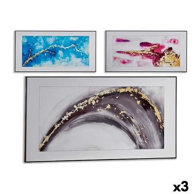 Canvas Gift Decor 77558 77558 Blue Brown Pink Abstract 61,5 x 3 x 121 cm (3 Units)