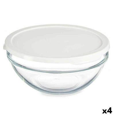 Round Lunch Box with Lid Pasabahce 1113327-53573 Chefs White 1,7 L (4 Units)