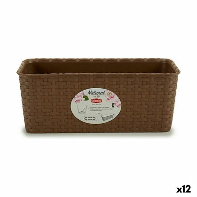 Planter Stefanplast 73602 73602 Brown PVC 13 x 11 x 28,5 cm 29 x 11 x 12,5 cm (12 Units)