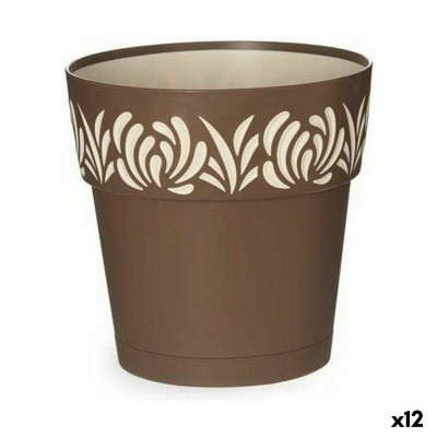 Self-watering flowerpot Stefanplast 88402 Gaia Brown Plastic 19 x 19 x 19 cm (12 Units)