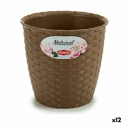 Cache-pot Stefanplast 73454 73454 Marron Plastique 14 x 13 x 14 cm (12 Unités)