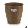Cache-pot Stefanplast 73474 73474 Marron Plastique 24 x 22,5 x 24 cm (6 Unités)