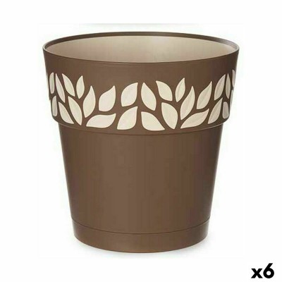 Pot auto-arrosant Stefanplast 94125 Cloe Marron Plastique 25 x 25 x 25 cm (6 Unités)