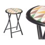 Folding Stool Gift Decor 70950 Geometric Black PVC Metal 30 x 30 x 45 cm 30 x 69 x 7 cm (10 Units)