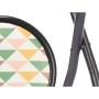 Folding Stool Gift Decor 70950 Geometric Black PVC Metal 30 x 30 x 45 cm 30 x 69 x 7 cm (10 Units)